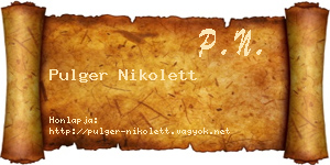 Pulger Nikolett névjegykártya